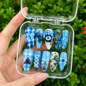 blue gingham garden charm