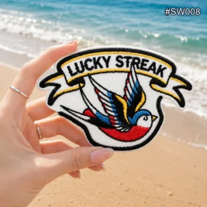 lucky streak swallow bird patch