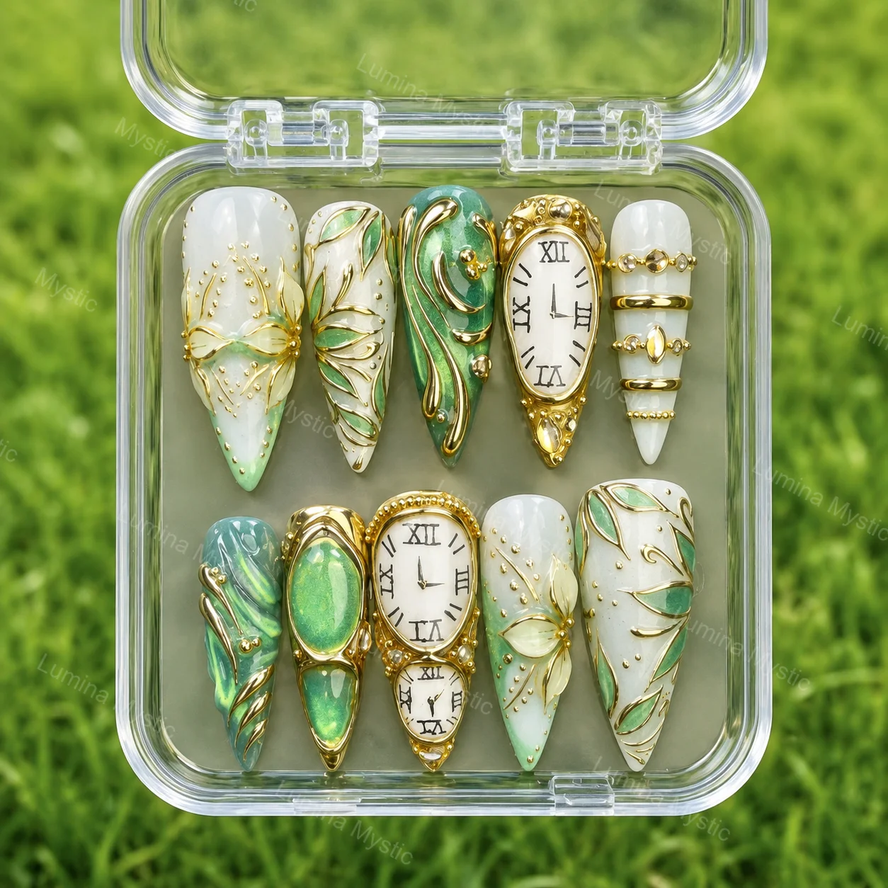 emerald clockwork luxury nails emerald clockwork luxury nails