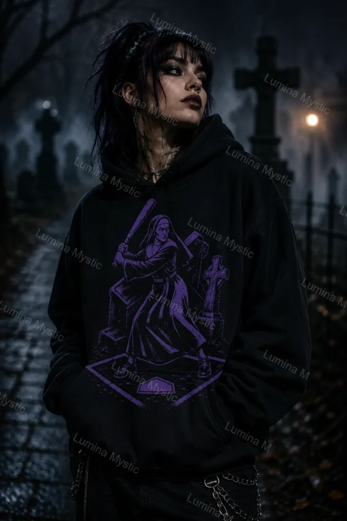 evil nun baseball hoodie cover